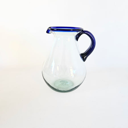 Grand pichet en verre soufflé vintage