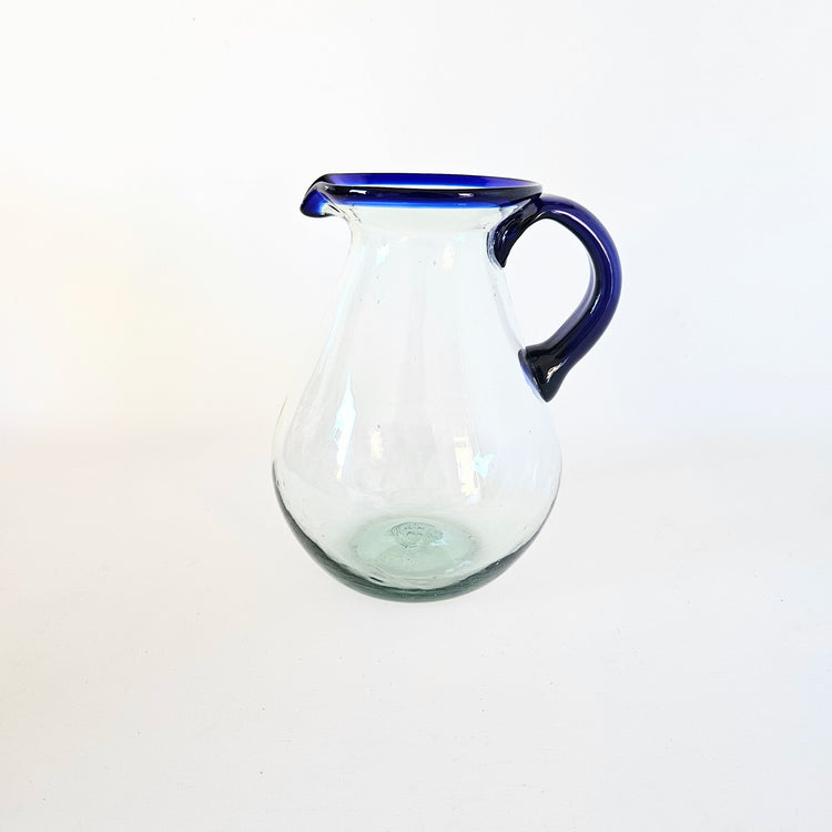 Grand pichet en verre soufflé vintage