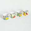 Lot de 4 tasses à espresso vintages Fruits