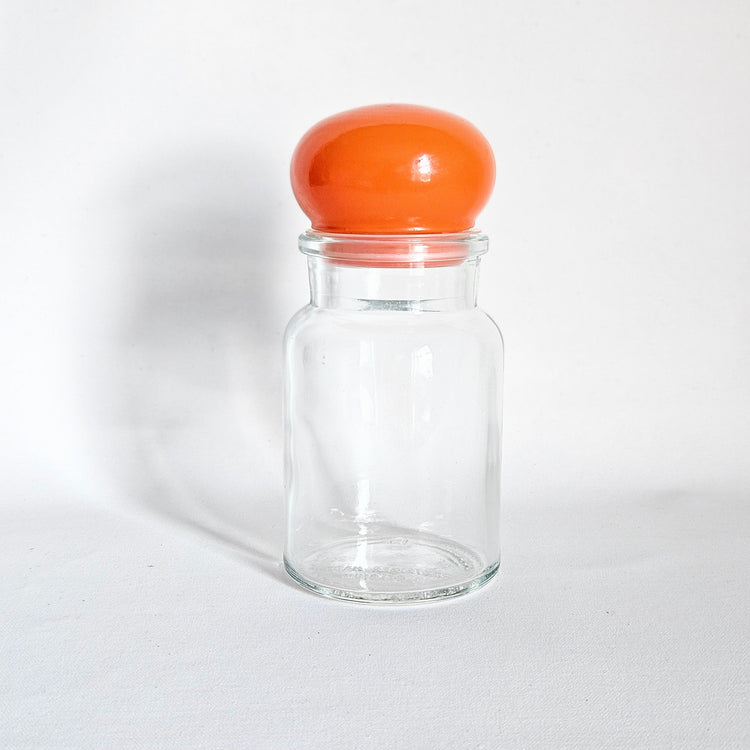 Contenant en verre vintage Boule orange