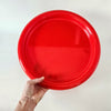 Plateau rond rouge vintage