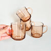 Duo de tasses vintages en verre trempé rose