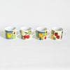Lot de 4 tasses à espresso vintages Fruits