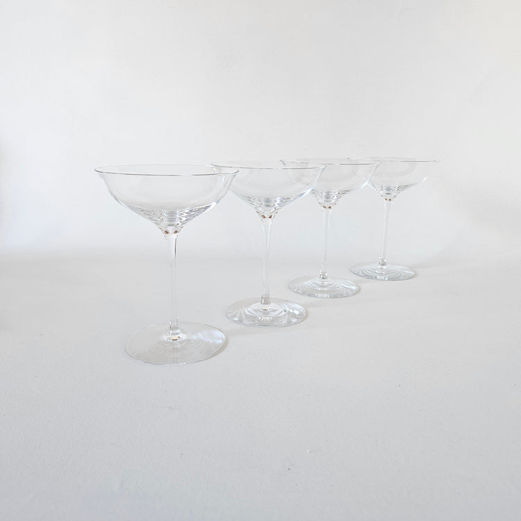 Lot de 4 coupes à bulles/cocktail en cristal, Waterford