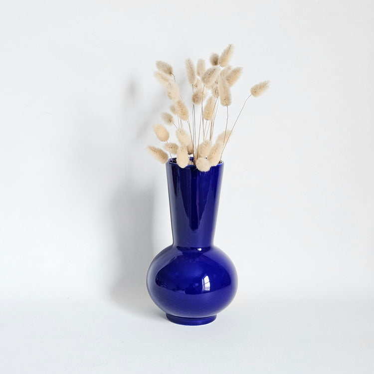 Vase en céramique vintage bleu