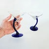 Lot de 2 coupes à cocktail vintage wavy