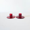 Lot de 2 bougeoirs en verre rubis Ikea vintage