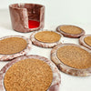 Lot de 6 sous-verres vintage en marbre rose