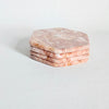 Lot de 4 sous-verres en marbre roses vintages