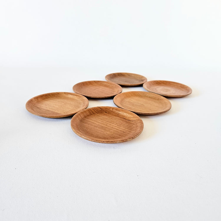 Lot de 6 sous-verres en teck