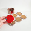 Lot de 6 sous-verres vintage en marbre rose