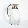 Vintage fluted glass pitcher with chrome spout