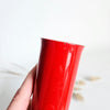 Vase soliflore Cylindre rouge en métal vintage