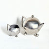 Vintage stainless steel teapot and creamer