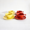 Lot de tasses et soucoupes vintage en mélamine Tropicale [couleurs variées]