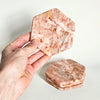 Lot de 4 sous-verres en marbre roses vintages