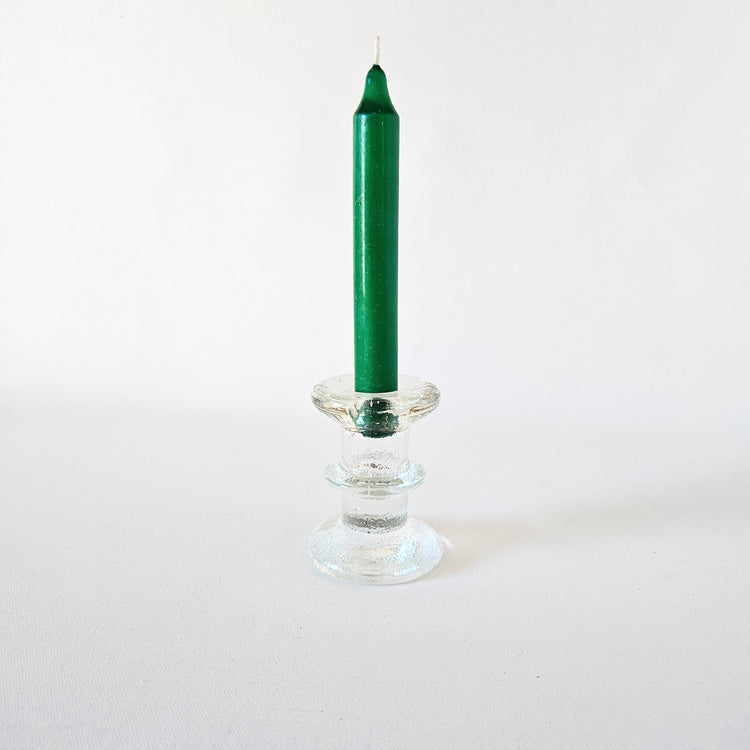 Bougeoir en verre texturé vintage style scandinave