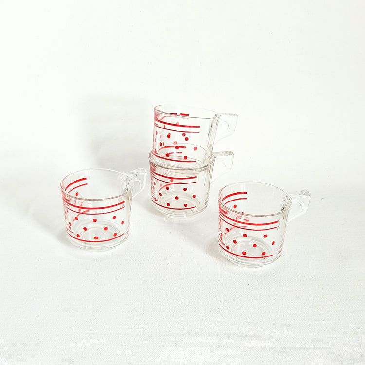 Tasses à espresso vintage à pois