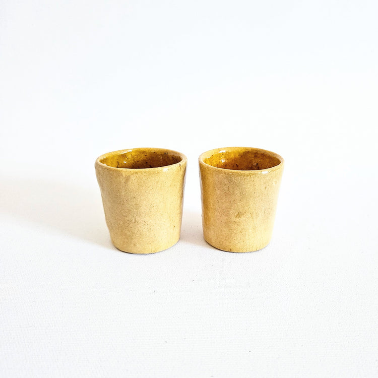 Duo de gobelets à espresso en céramique artisanale