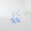 Lot de 4 verres à pied bleu clair vintage Luminarc moyen