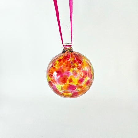 Boule de Noël en verre soufflé orange