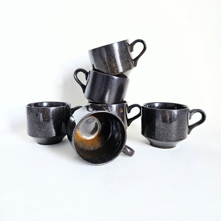 Lot de 2 tasses mouchetées en céramique vintages