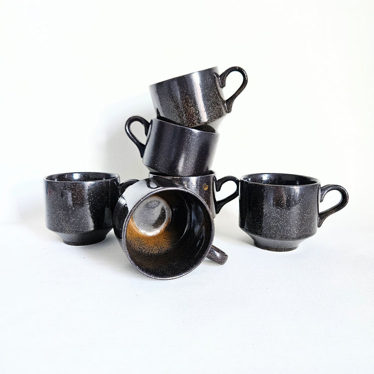 Lot de 2 tasses mouchetées en céramique vintages