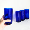 Lot de 4 verres vintages high ball bleu