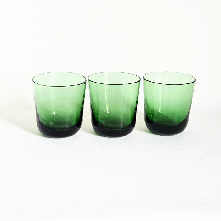 Trio de verres vintages verts