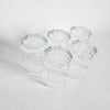 Set of 5 vintage textured octagonal glasses