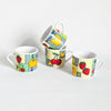 Lot de 4 tasses à espresso vintages Fruits