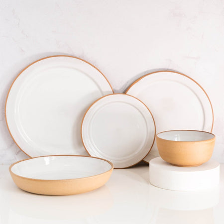 White stoneware plates and bowls [varied sizes] 