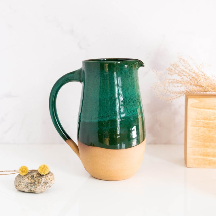 Emerald stoneware pitcher 
