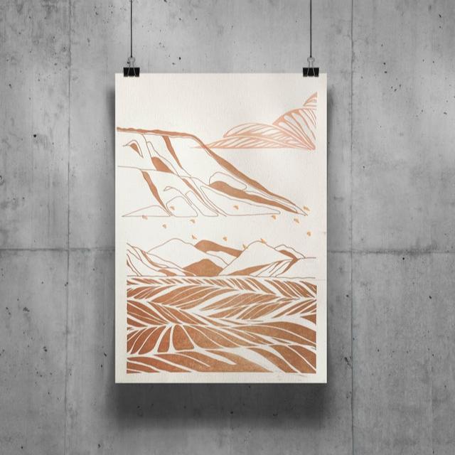 Affiches letterpress 'To the sea' [seul ou en triptyque]