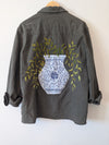 Floral embroidered shirt size L