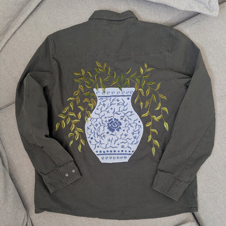 Chemise brodée florale taille L