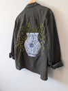 Floral embroidered shirt size L