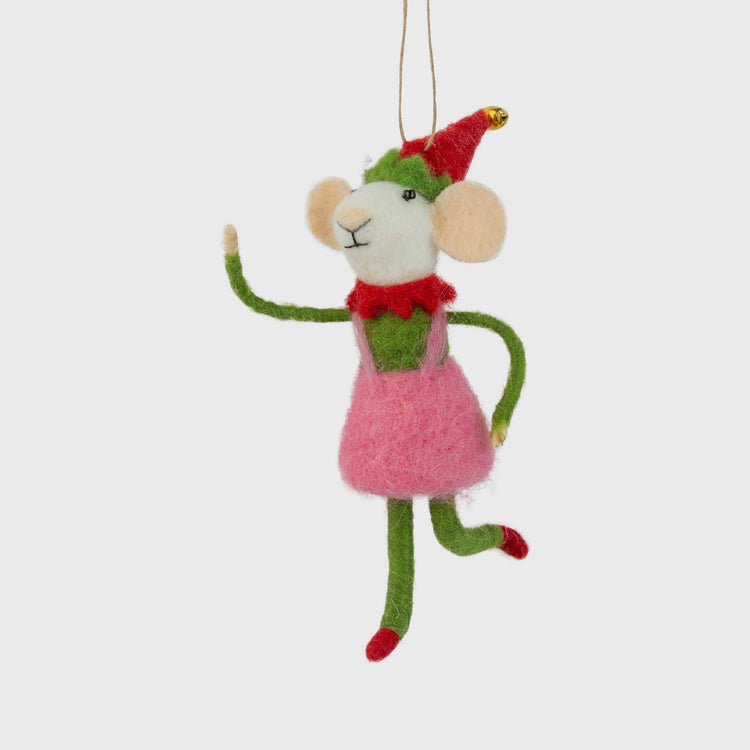 Ornement en feutre souris fée