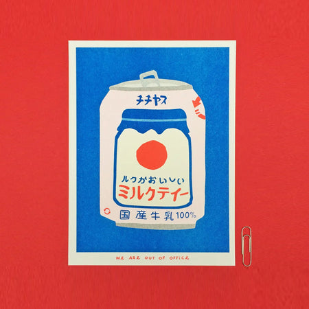 Affichette risographie 'Japanese Can of Milky Tea'