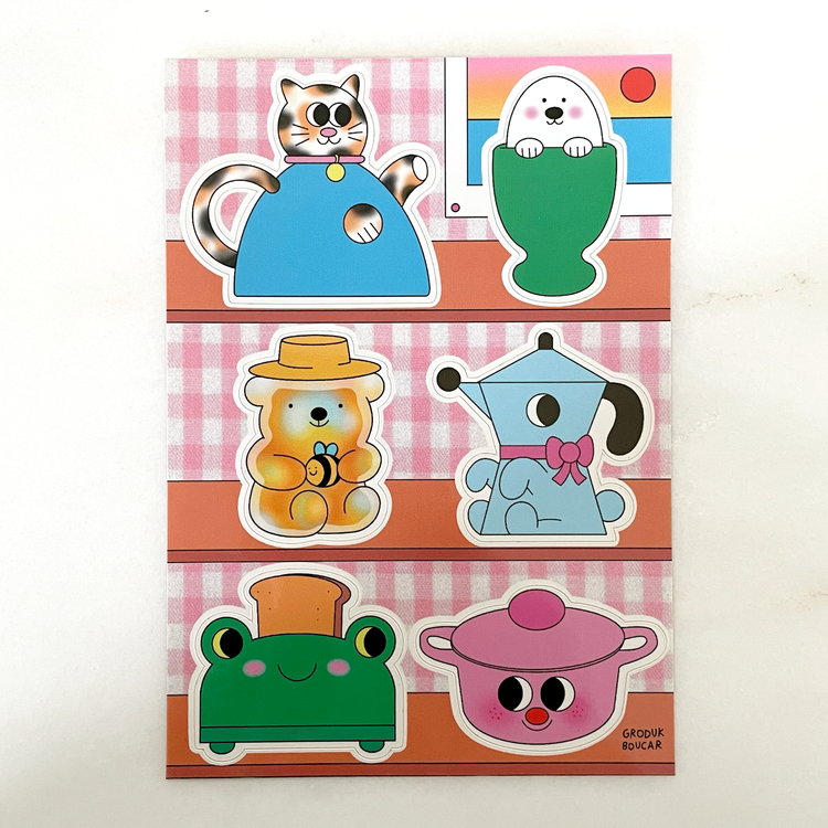 Planche d'autocollants Kitchen Friends