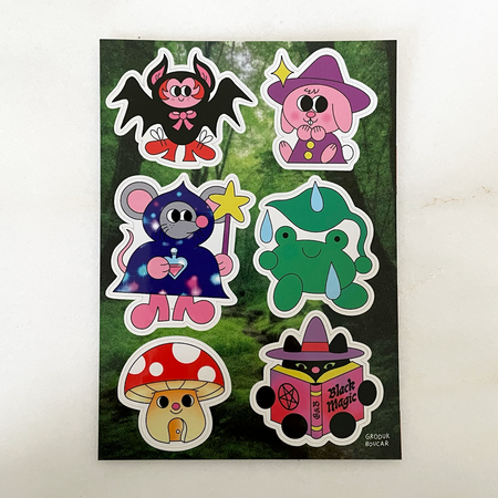 Planche d'autocollants Witchy Buddies