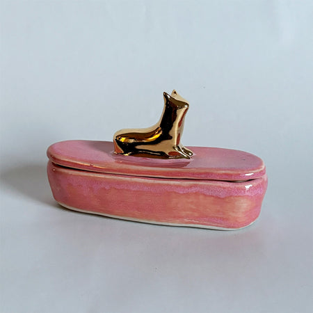 Sunset Cat Porcelain Box