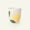 Flowered stoneware tumbler 'Magnolia' 