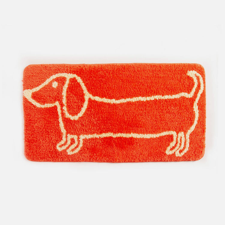 Tapis de bain Teckel orange