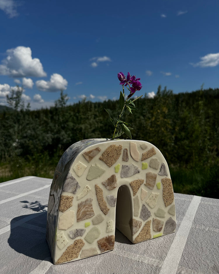 Terrazzo arch vase