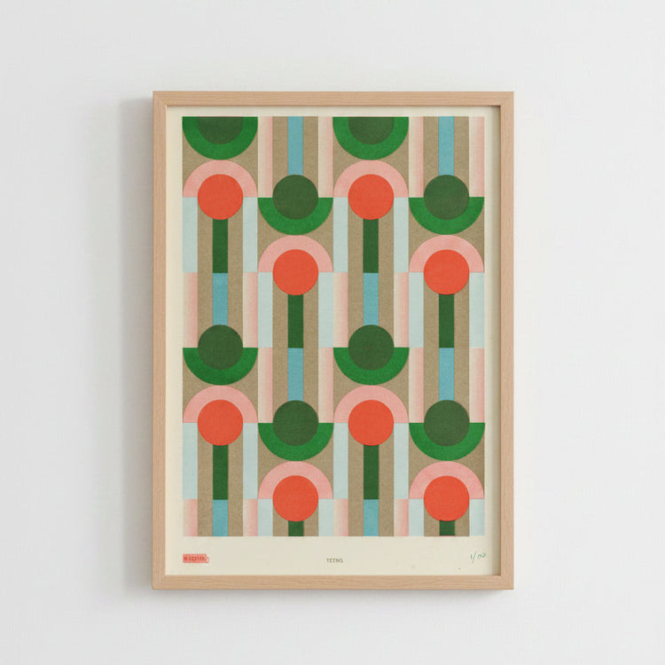 Affiche risographie 'Tetris'