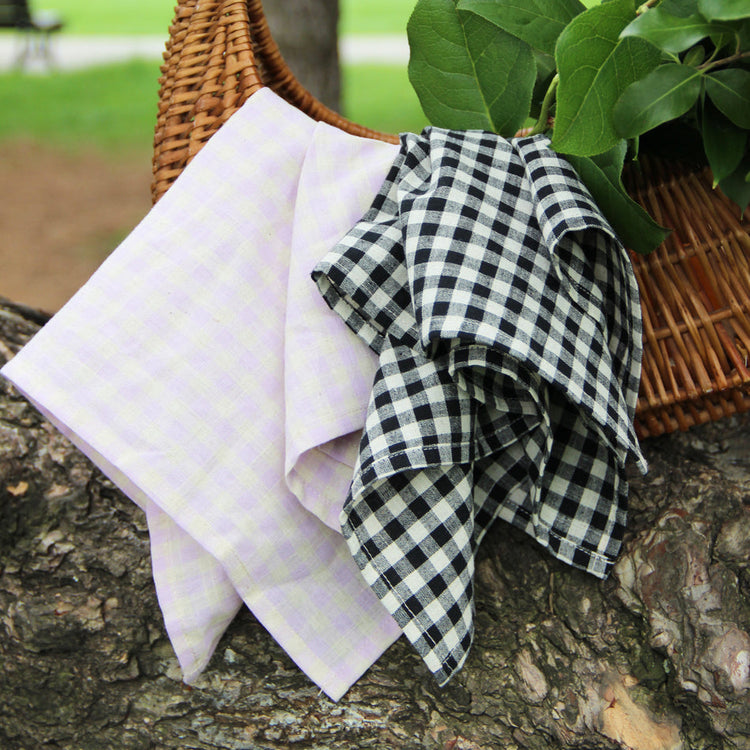 Ensemble de 2 serviettes de table Vichy lilas
