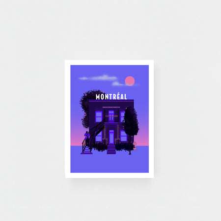 Carte de souhaits Montréal -  Maison violette d'été