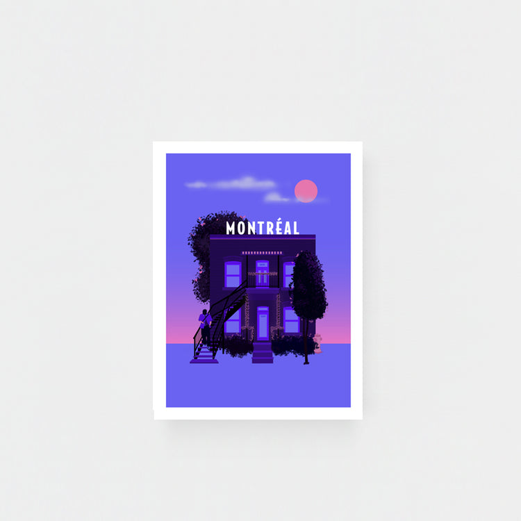 Carte de souhaits Montréal -  Maison violette d'été
