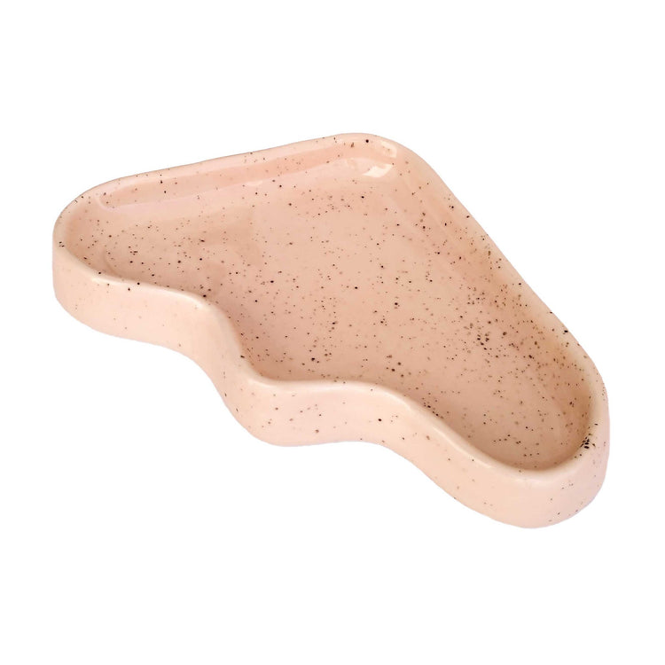 Plateau en céramique pêche moucheté [modèles variés]